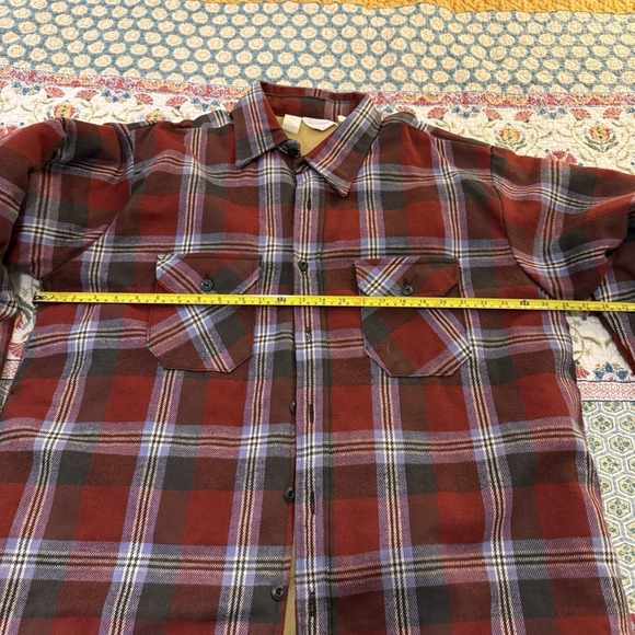Vintage Frostproof USA Quilt Lined Flannel Shirt Jacket Tall Man Red Plaid - Picture 6 of 9